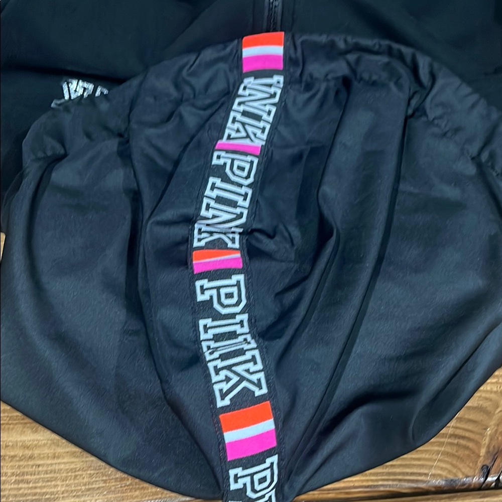 PINK Victoria's Secret Black full-zip Hoodie with Rainbow Bling late Y2K style - Picture 6 of 7